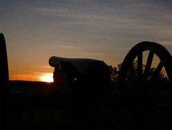 Gettysburg Cannon in Sunset Stock Footage
