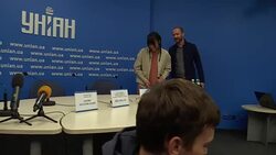 The Eurovision Song Contest winner Jamala press conference in Kiev Stock Footage