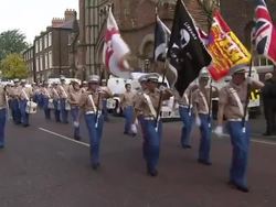 Loyalist Orange Order March in Belfast News Clip