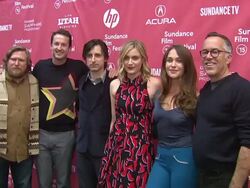 Noah Baumbach, Greta Gerwig, Michael Chernus, Matthew Shear and Lola Kirke at the 'Mistress America' Premiere - Sundance Film Festival 2015 Stock Footage