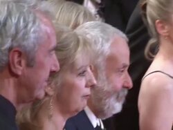Dick Pope, Ruth Sheen, Georgina Lowe, Mike Leigh, Lesley Manville and Jim Broadbent at the Another Year Premiere: Cannes 2010 Film Festival at Cannes . (Footage by WireImage Video/GettyImages) Stock Footage
