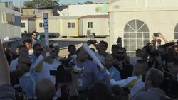 Syrian refugee carries Olympic flame through camp News Clip