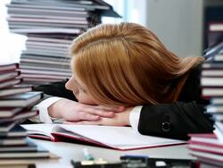 Asleep at work Stock Footage