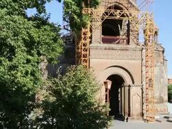 Vagharshapat, Echmiadzin cathedral, the faÃƒÂ§ade of the cathedral Stock Footage