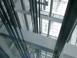 Lifting mechanism elevator Stock Footage