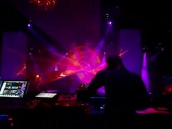 HD DJ Booth in Front of Disco Dancers Stock Footage