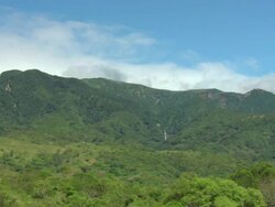 WS View of Smoking wildfires at valley / Guanacaste, Costa Rica Stock Footage