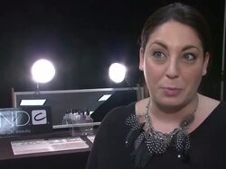 INTERVIEW - Roxanne Valinoti explains the nail look for Alexander Wang and how the design was created and what consumers should ask for to recreate the look at their local salon Stock Footage