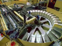 MS, HA, Carousel sorting five dollar bill stacks, Washington DC, USA Stock Footage