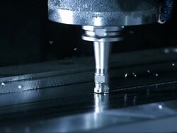 Using Rotary Cutter To Remove Material (Super Slow Motion) Stock Footage