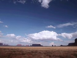 T/L Clouds passing and casting shadows over sandstone buttes / Arizona, United States Stock Footage