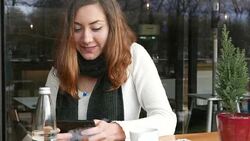 Teen girl texting on cell phone Stock Footage