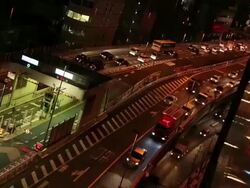 WS T/L View of Tokyo Metropolitan expressway / Shinjyuku, Tokyo, Japan  Stock Footage