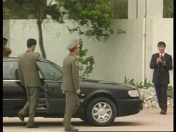 Hong Kong - Advance party of Chinese troops arrive News Clip