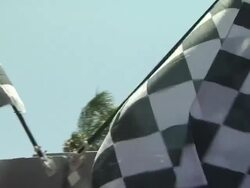 ATMOSPHERE: Flags at the Disney/Pixar Celebrates the Launch of the World of Cars Online at Burbank CA. (Footage by WireImage Video/GettyImages) Stock Footage