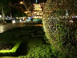 Yerevan, Cascade, night scene of the statues and gardens Stock Footage