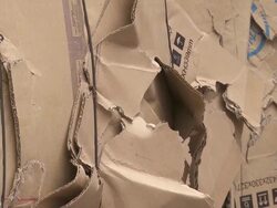 PAN CU Pile of Cardboard Waste Stock Footage