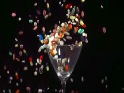 SLOMO MCU Cocktail of drugs exploding, tablets spilling everywhere Stock Footage