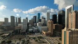 Skyline of downtown Houston, Texas, USA Stock Footage