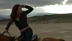 (Slow Motion) Attractive Woman Riding Horse 05 Stock Footage