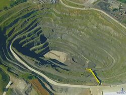 MS AERIAL DS View of strip mining / Sydney, New South Wales, Australia Stock Footage