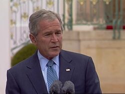 Bush and Merkel photo op, presser, Bush in Italy Instructional Video