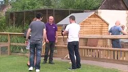 Visitors handling an owl at Birdland Park and Gardens News Clip
