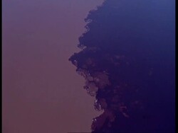 MWA Aerial view of Amazon and Negra rivers meeting, Amazon Stock Footage