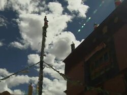 Pan Right Khojarnath Monastery Purang Tibet China Stock Footage