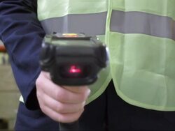 Scanning Bar Codes In The Warehouse Stock Footage