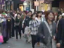 MS T/L People in Myeongdong shopping area / Seoul, South Korea  Stock Footage