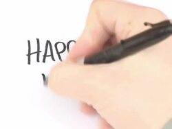 Somebody Handwriting \Happy Birthday?\ - HD Stock Footage