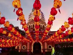 Kek Lok Si Chinese New Year Penang Malaysia Stock Footage