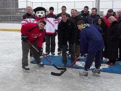 Official Opening of the Revitalized Regent Park Ice Rink in Toronto Stock Footage