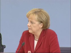Merkel comments on Iran nuclear standoff, Karadzic arrest and Obama visit Instructional Video