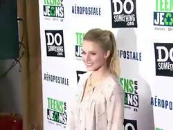 Kristin Bell at DoSomething.org And Aeropostale, Inc. Celebrate Launch Of 5th Annual Teens For Jeans at Palihouse on 1/10/12 in Los Angeles, CA. Stock Footage