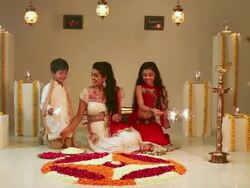Family celebrating diwali festival Stock Footage