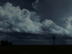 Thunderstorm builds at night in Kansas Stock Footage