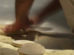 HD Professional Kneading Pizza Dough Stock Footage
