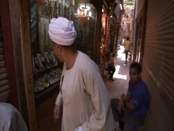 POV walking through arab street market, looking at various stalls, Khan Al-Khalili Bazaar, Egypt, (sound available) Stock Footage
