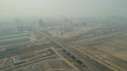 Aerial View of Air Pollution In China Stock Footage