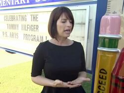 INTERVIEW - Kristen Paglia on the event at Tommy Hilfiger Visits Tommy Hilfiger/PS Arts Education Program Stock Footage