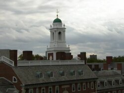 WS View of  Kirkland House with  golden weathervane on 11 Dunster Street AUDIO / Cambridge, Massachusettes, United States Stock Footage