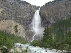 MS View of Takkakaw Falls / Yoho Nationalpark, British Columbia, Canada Stock Footage