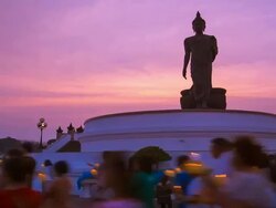 Religion crowd walking with candle. Stock Footage