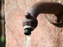  MS Detail of well  /  Kastel-Staadt, Rhineland-Palatinate, Germany  Stock Footage