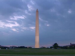 HD Washington Monument at Dawn LS_1 (1080/24P) Stock Footage