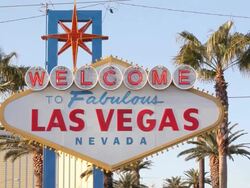 Las Vegas sign on the strip Stock Footage