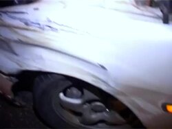 crashed car after accident Stock Footage
