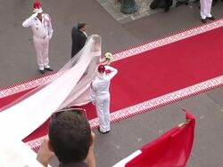 Princess Charlene of Monaco and Michael Kenneth Wittstock at the Monaco Royal Wedding: Religious Ceremony Arrivals at Monaco . (Footage by WireImage Video/Getty Images Entertainment Video) Stock Footage